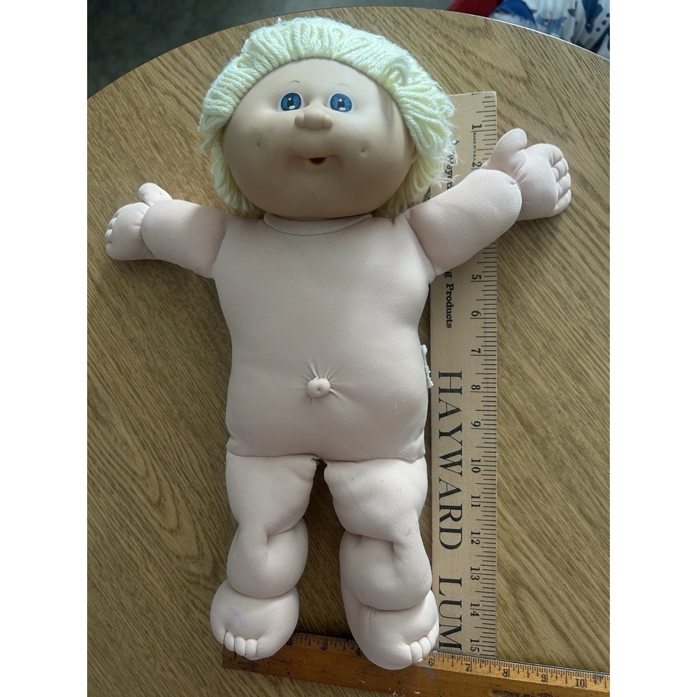 Vintage Xavier Roberts Cabbage Patch Kids Soft Sculpture Doll 15" Blonde Blue Ey